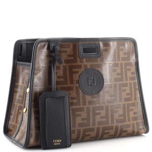 Fendi Peekaboo Defender Zucca Coated Canvas Cover Small